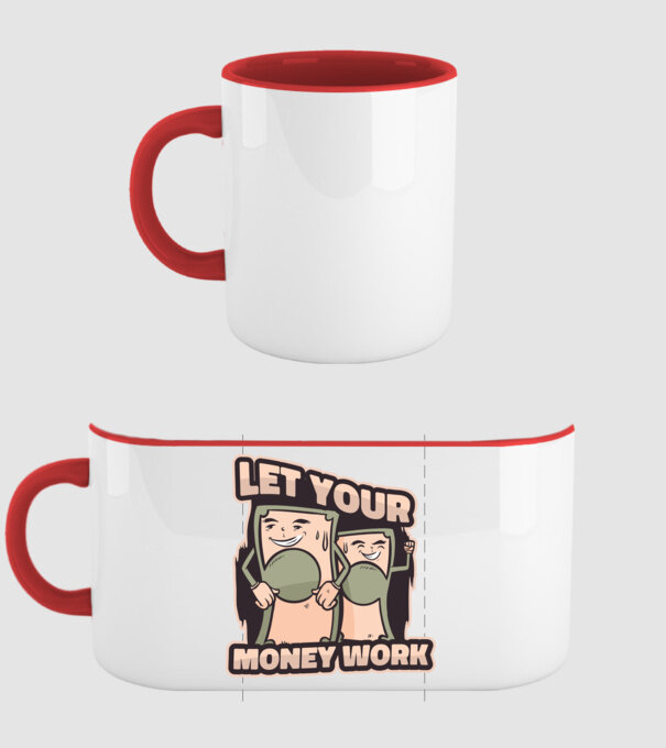 Let your money work model roșu pe tricou