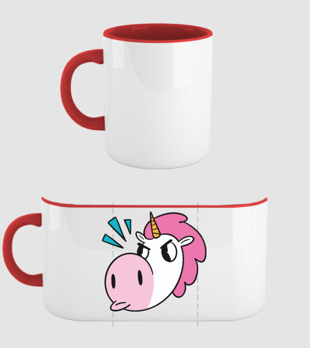 Unicorn supărat model roșu pe tricou