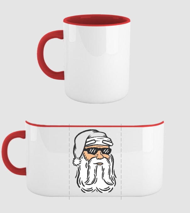 Cap Moș Crăciun model roșu pe tricou