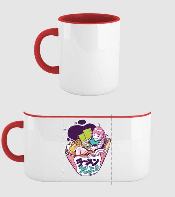 Ramen Anime Gamer fată model roșu pe tricou