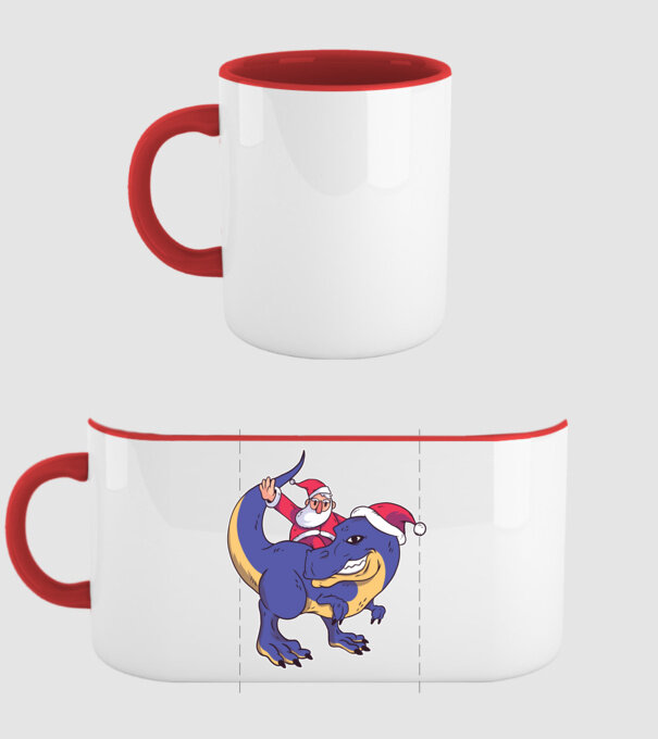 Santasaurus Moș Crăciun pe dinozaur model roșu pe tricou