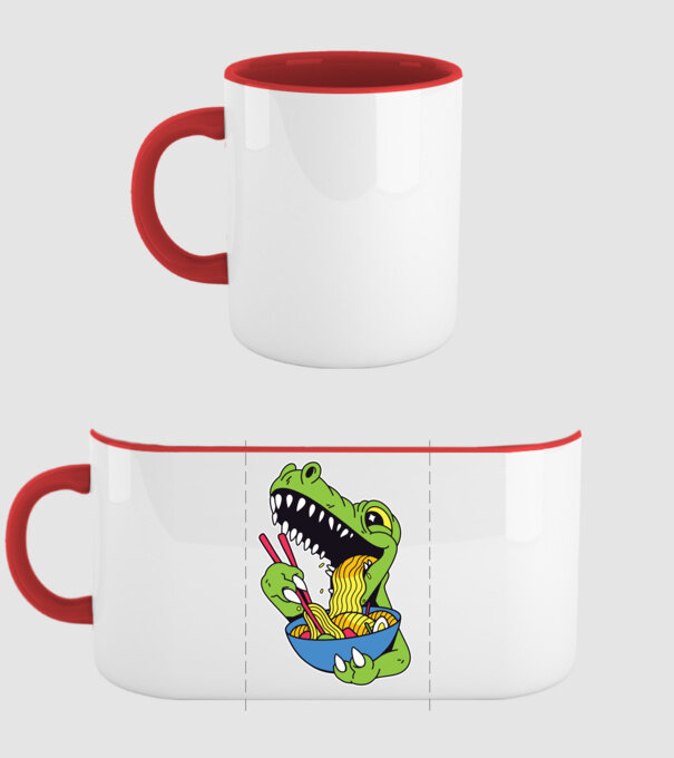 T-rex Ramen model roșu pe tricou