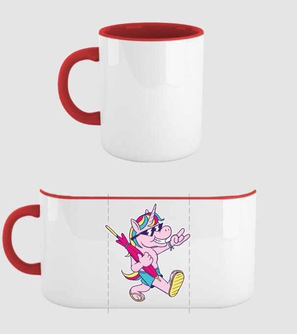 Unicorn În vacanță model roșu pe tricou