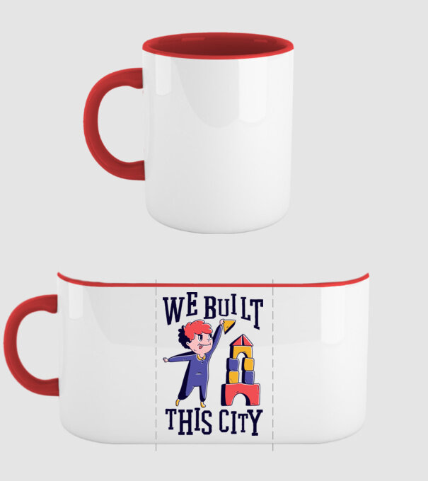 We built this city blocuri de construcție model roșu pe tricou
