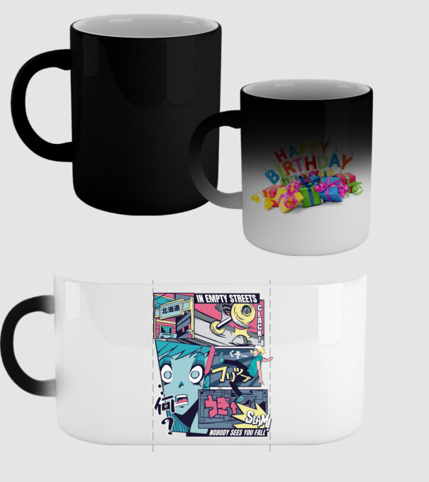 Anime Vaporwave Benzi desenate Skateboard model negru pe tricou