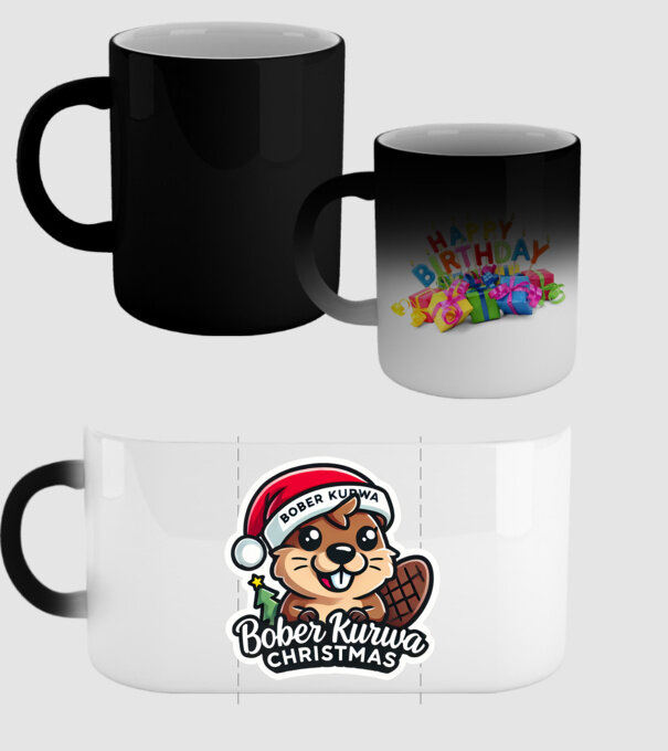 Bober Kurwa Christmas 1 model negru pe tricou