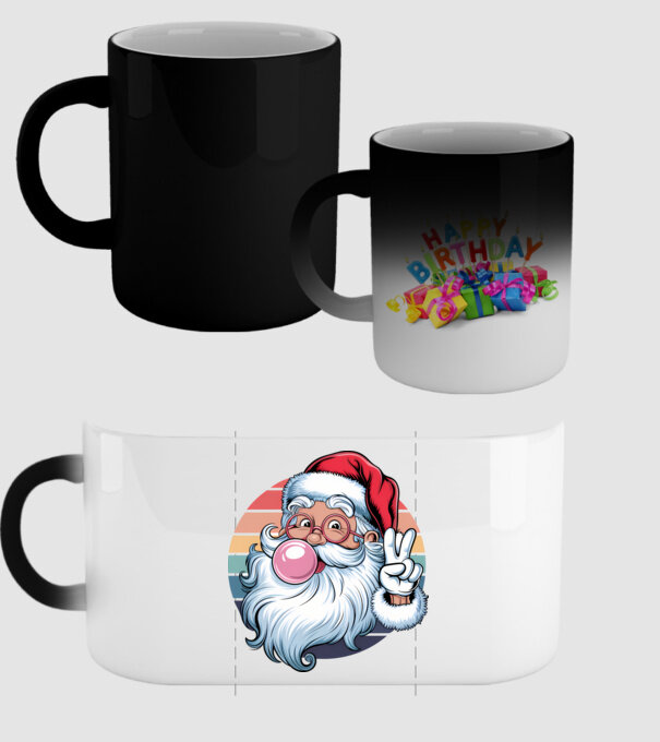 Bubble gum santa model negru pe tricou