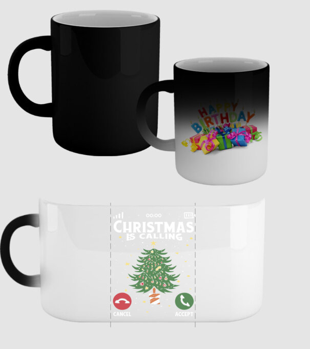 Christmas is calling model negru pe tricou