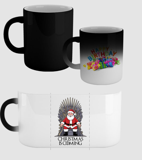 Christmas is Coming Alb model negru pe tricou