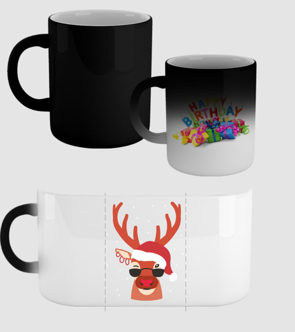 Cool Reindeer Rudolph model negru pe tricou