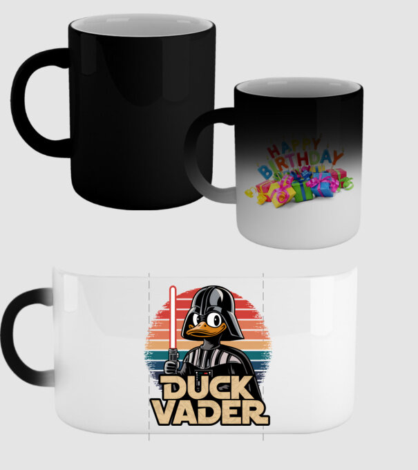 Duck Vader model negru pe tricou