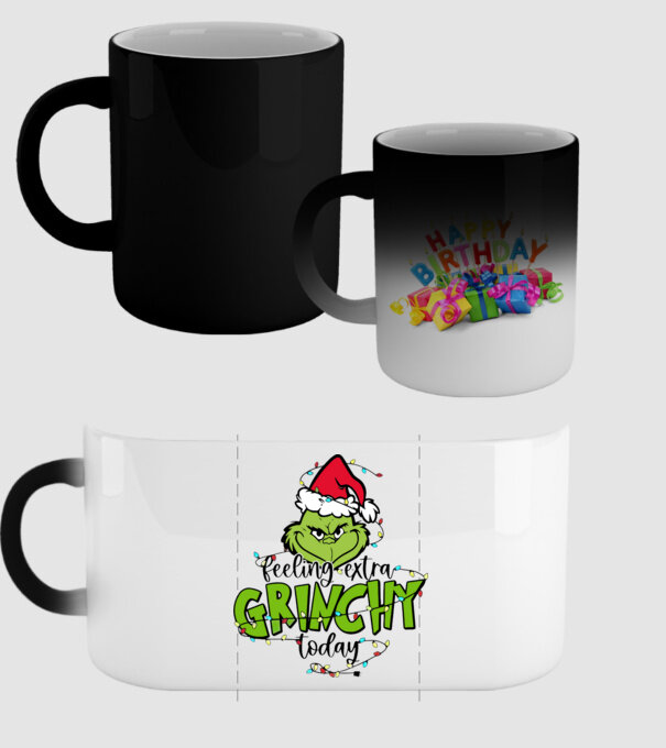 Feeling extra Grinchy today model negru pe tricou