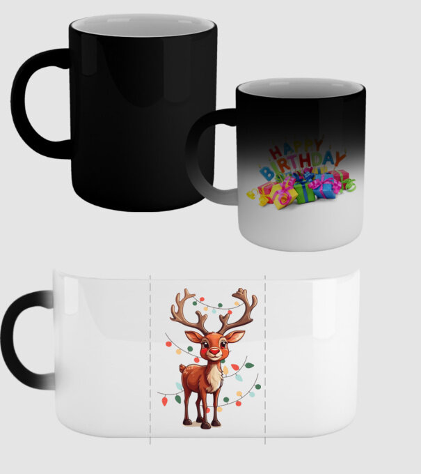 Festive Rudolph model negru pe tricou