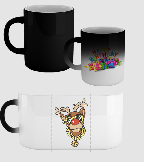 Gangster Reindeer model negru pe tricou