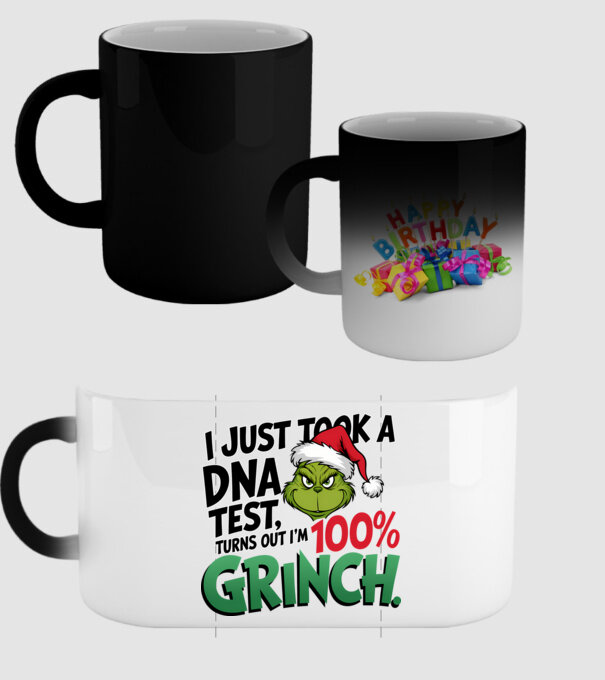 Grinch DNA test model negru pe tricou