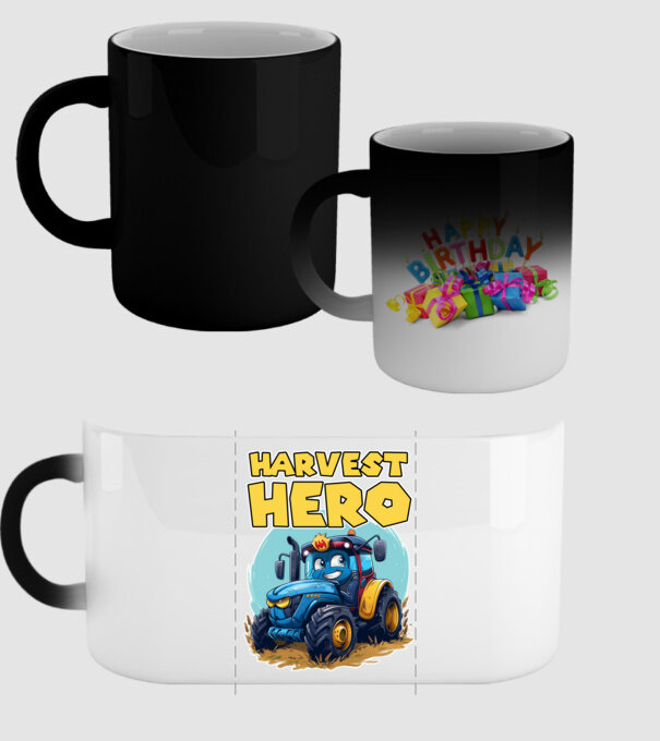 Harvest Hero Tractor model negru pe tricou