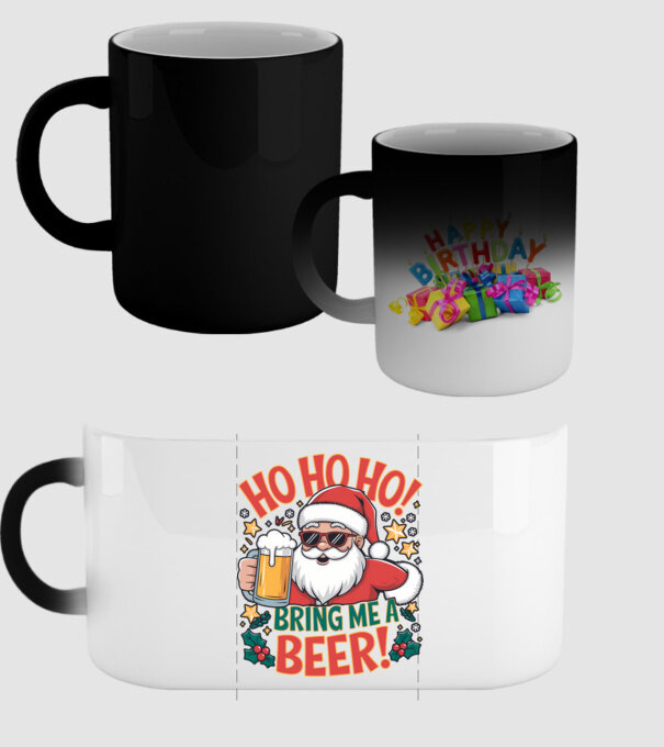 HO HO HO bring me a BEER santa Alb model negru pe tricou