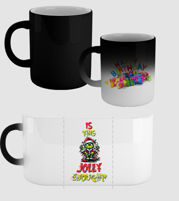 Is this jolly enough Grinch model negru pe tricou