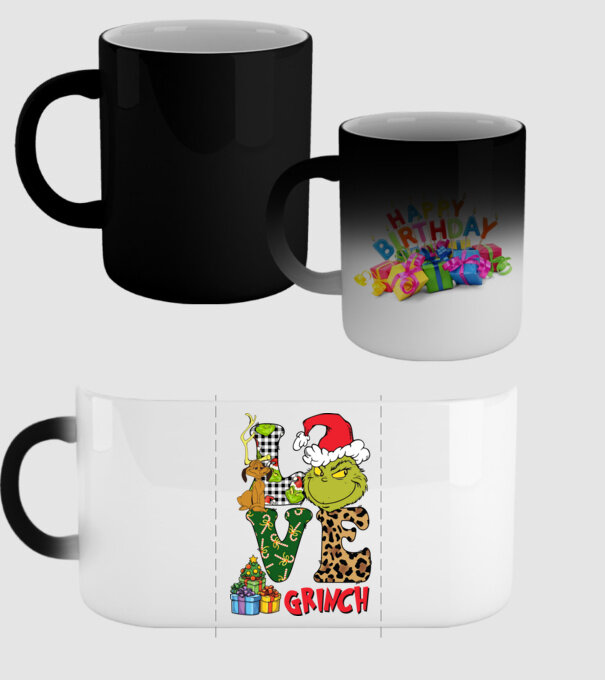 Love Grinch model negru pe tricou