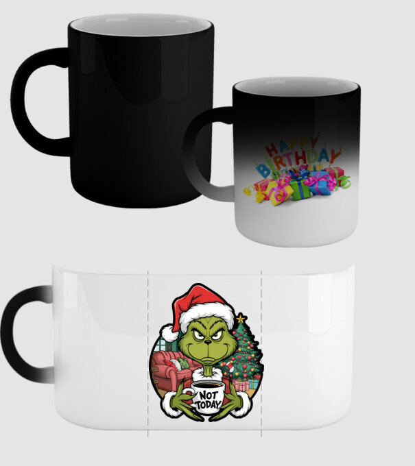 Not Today Grinch model negru pe tricou
