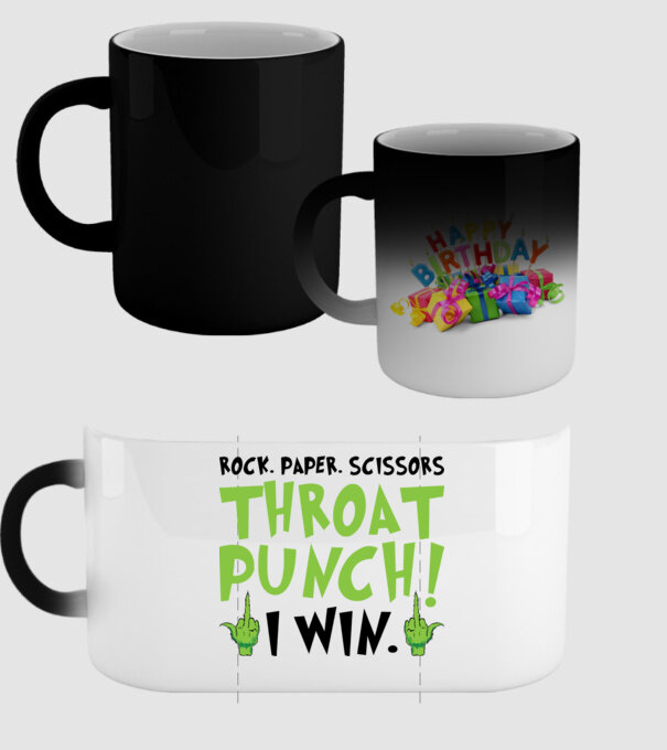 Rock paper scissors - Grinch model negru pe tricou