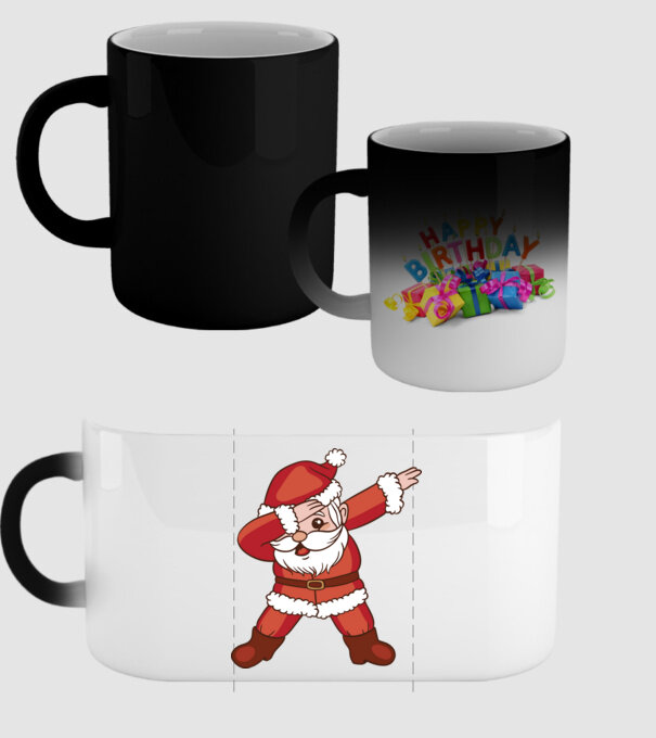 Santa Dab model negru pe tricou