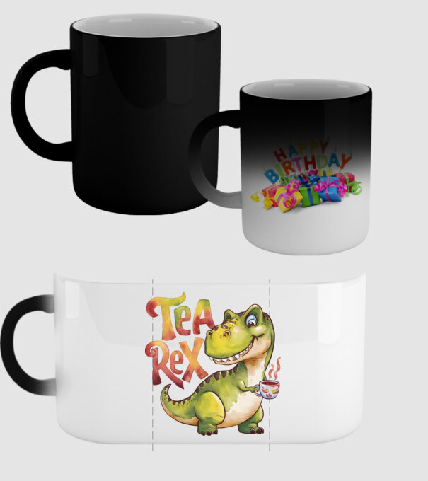 Tea Rex model negru pe tricou