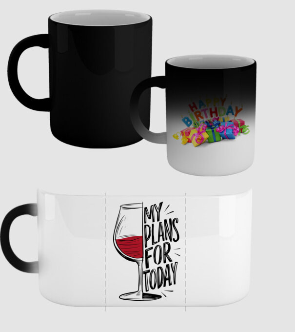 Wine Plans For Today Alb model negru pe tricou