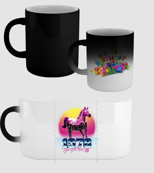1978 Year of the Horse model negru pe tricou