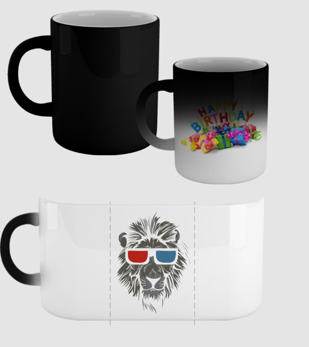 Leu 3d model negru pe tricou