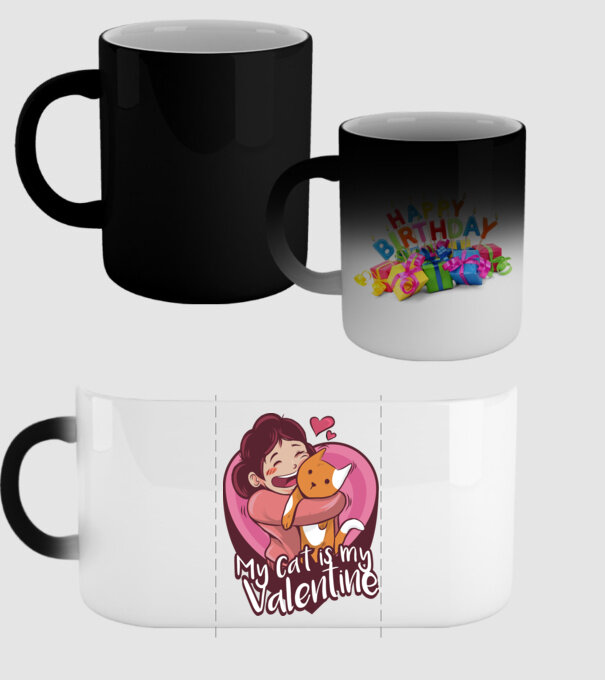 'Pisica mea este dragostea mea Tricou drăguț pentru Valentine''s Day' model negru pe tricou