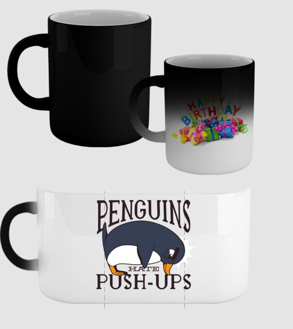 Pinguinii urăsc flotările model negru pe tricou