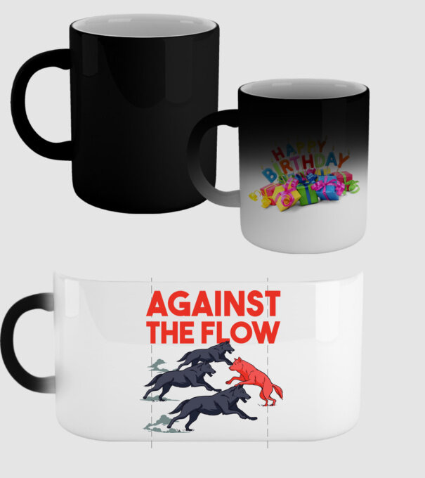 Against the flow - Împotriva curentului model negru pe tricou