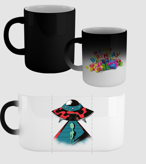 Alien Ufo model negru pe tricou