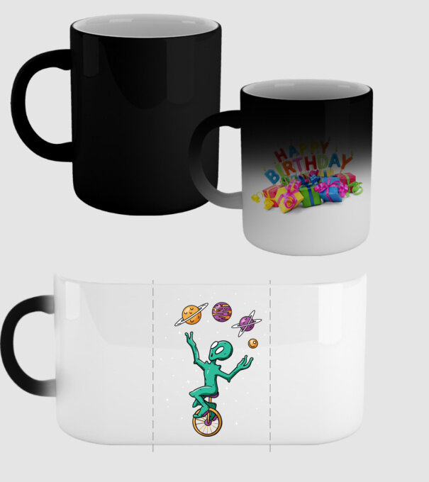 Jongler Alien model negru pe tricou