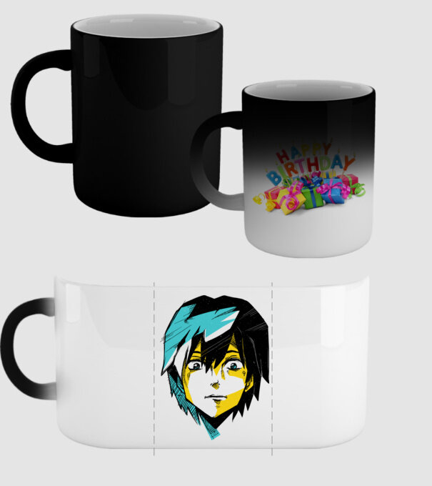 Cap Anime model negru pe tricou