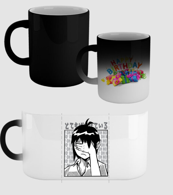 Cap Anime model negru pe tricou