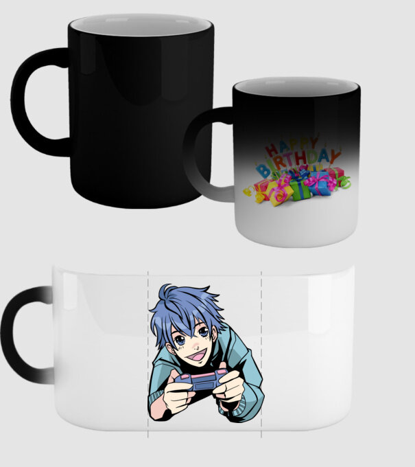 Anime băiat Gamer model negru pe tricou