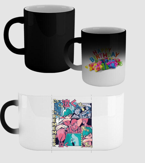 Anime Vaporwave benzi desenate model negru pe tricou