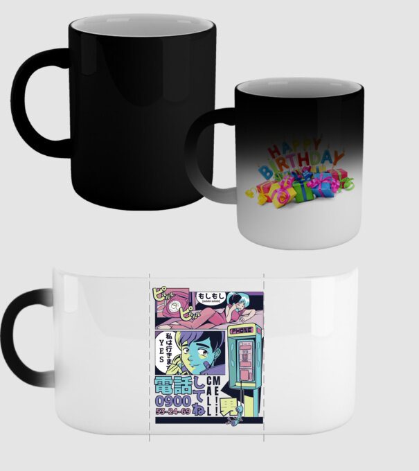 Anime Vaporwave benzi desenate model negru pe tricou
