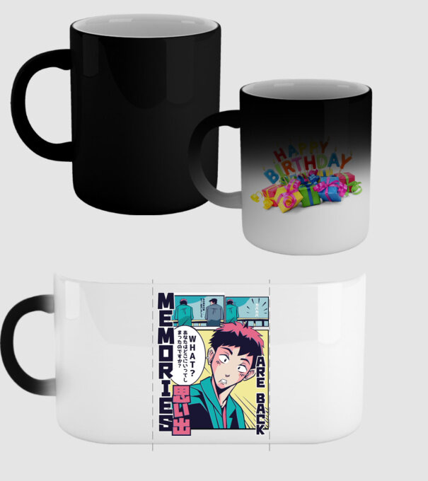 Anime Vaporwave benzi desenate model negru pe tricou