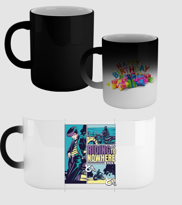 Anime Vaporwave Riding Nowhere model negru pe tricou