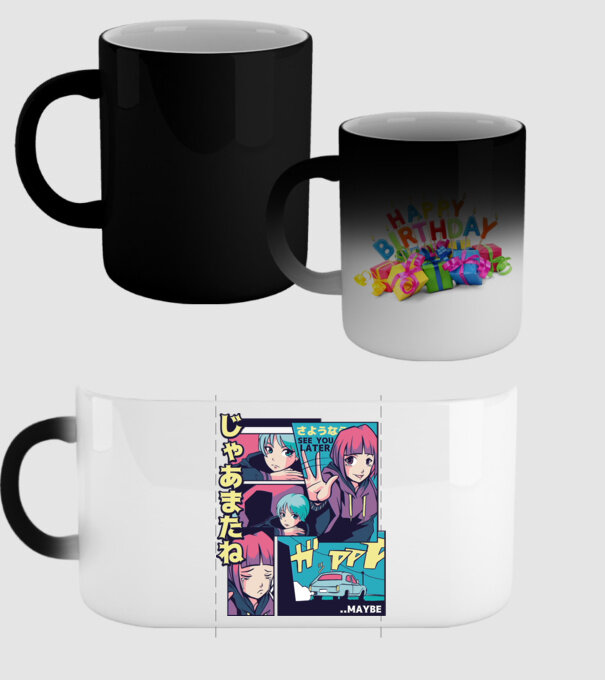 Anime Vaporwave See you Later model negru pe tricou