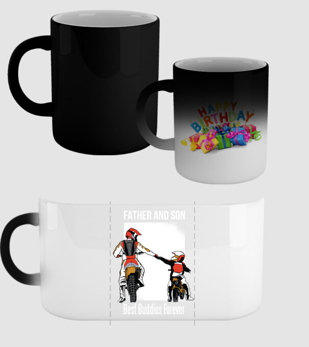 Tată și Fiu cei mai buni Prieteni - Motociclist model negru pe tricou