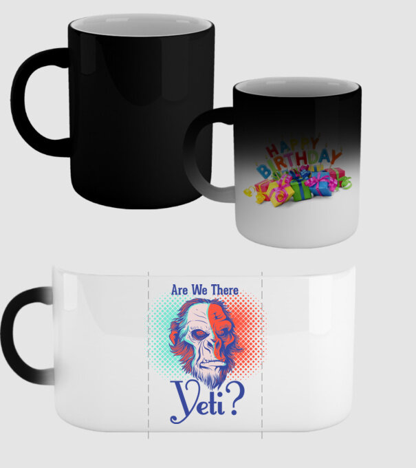 Are we there Yeti model negru pe tricou