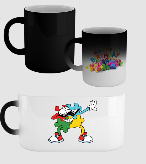 Autist DAB Puzzle model negru pe tricou