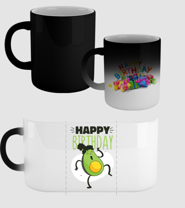 Avocado La mulți ani model negru pe tricou