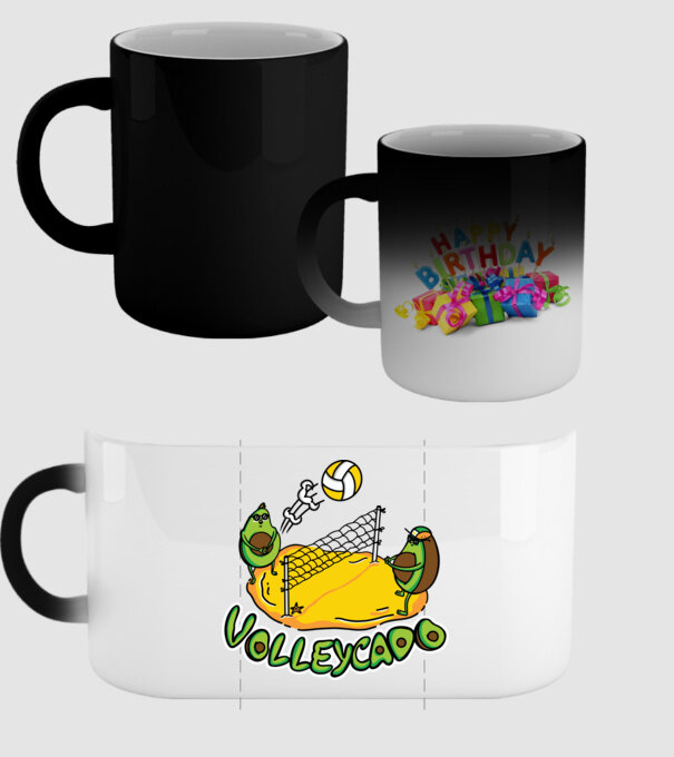 Avocado Volei model negru pe tricou