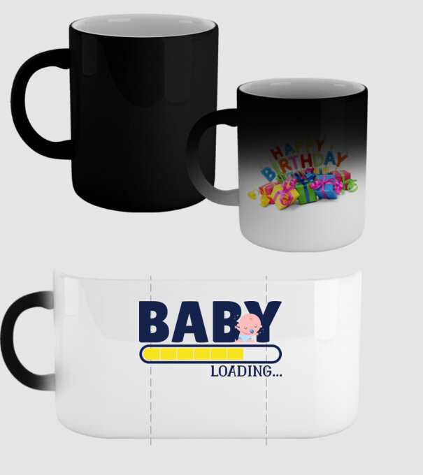 Baby is loading - tricou amuzant pentru mămici model negru pe tricou