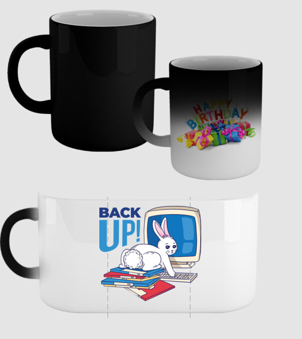 Back up bunny model negru pe tricou